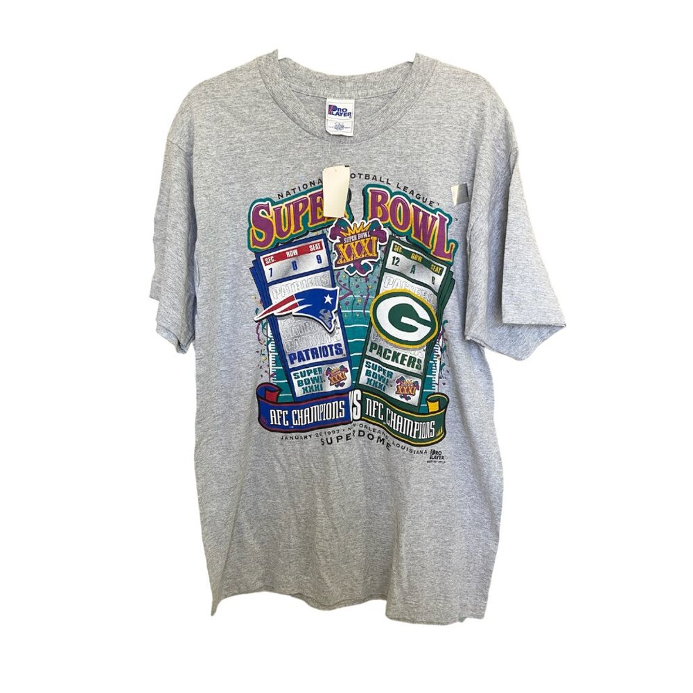 Pro Player Super Bowl Graphic Tee - Gray with Multicolor Team Logos